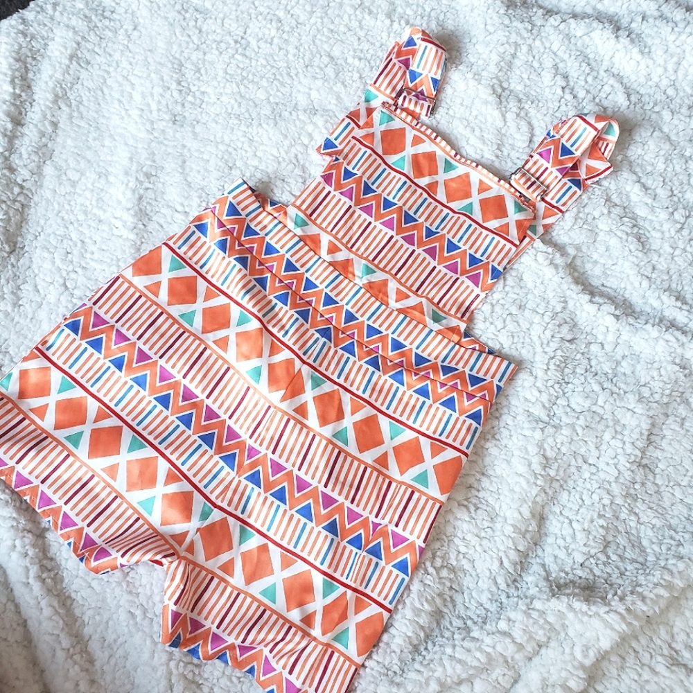 Patterned cute tribal rave festival overalls